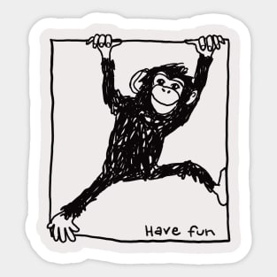 funny monkey having fun Sticker